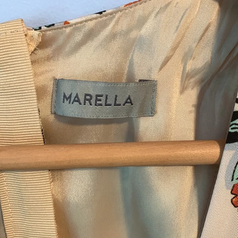 Marella size 8 Iolanda racer back satin maxi dress paisley tan champagne color - Picture 4 of 12